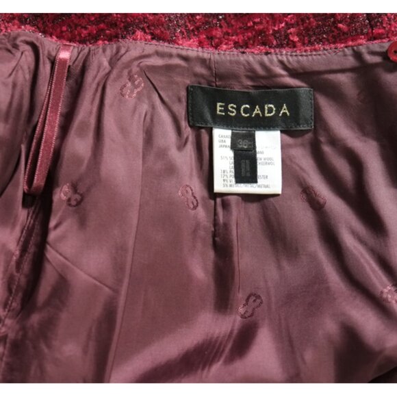 Escada red chenille and metallic skirt - Picture 7 of 9